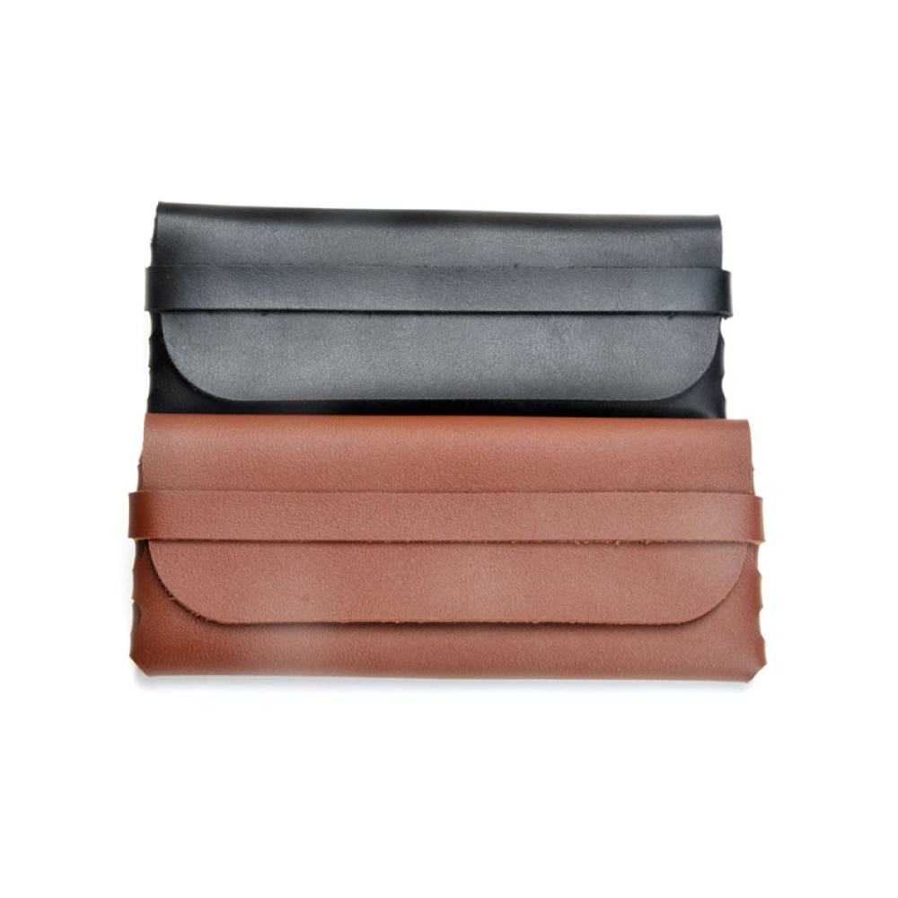 Kahve Renkli Lüks Deri Gözlük Kılıfı